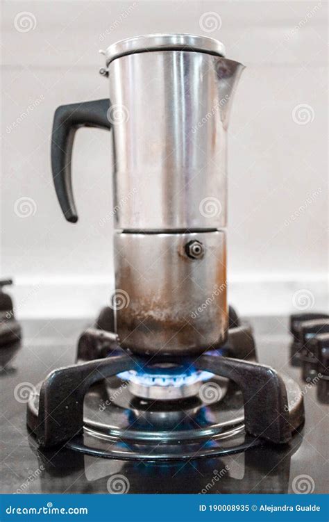 moka pot on gas stove